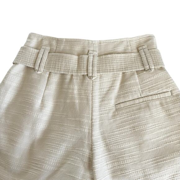 Sezane New Rome Ecru Cream High Waisted Pleated Belted Shorts Women’s Size 4 - Picture 8 of 8